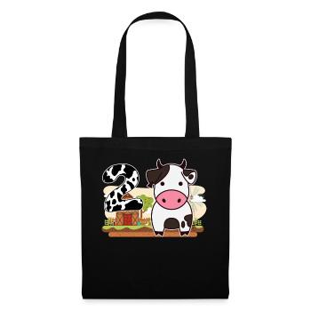 2ème Bday Cow 2ème anniversaire - Sac en tissu - noir - Devant