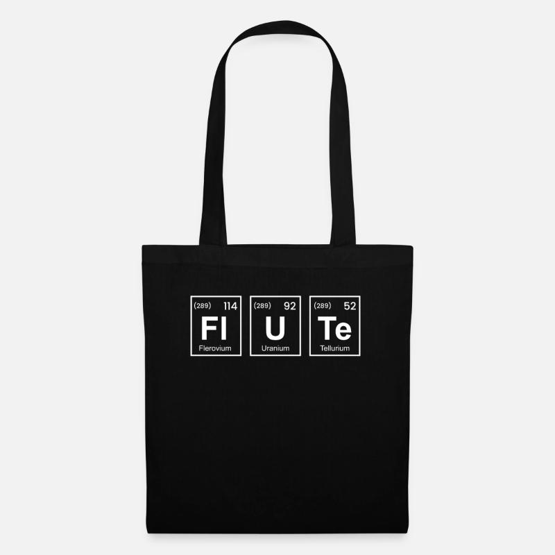 Querflöte Flute Periodensystem - Stoffbeutel - Schwarz