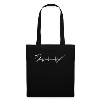 Heartbeat Heartline Heart Rate Flûte - Sac en tissu - noir - Devant