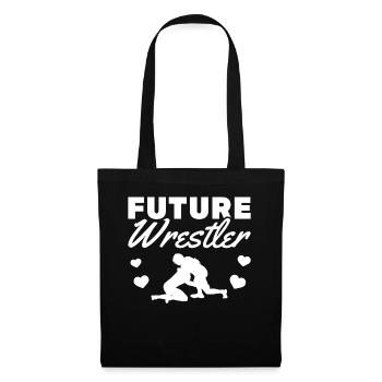 Baby Future Wrestler Wrestling Kampfsport Ringen - Stoffbeutel - Schwarz - Vorne