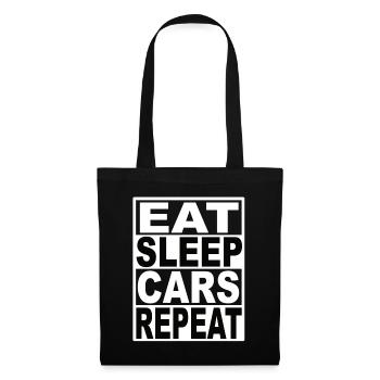 Manger des voitures-sommeil Répéter - Sac en tissu - noir - Devant