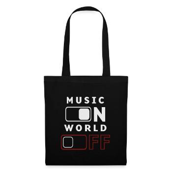 Music On, World Off - Stoffbeutel - Schwarz - Vorne