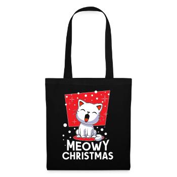 Meowy Noël Chat de Noël Miaou - Sac en tissu - noir - Devant