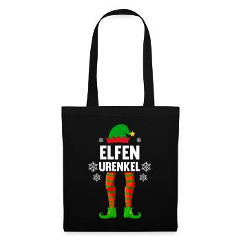 Elfen Urenkel Elf Weihnachten Partnerlook Weihnach - Stoffbeutel - Schwarz - Vorne