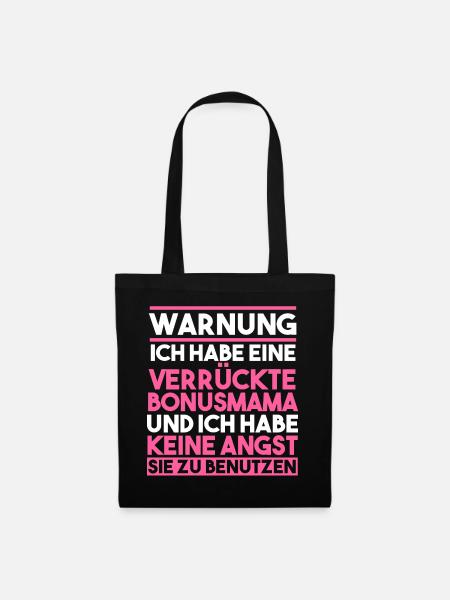 Verrückte Bonusmama - Stoffbeutel - Schwarz