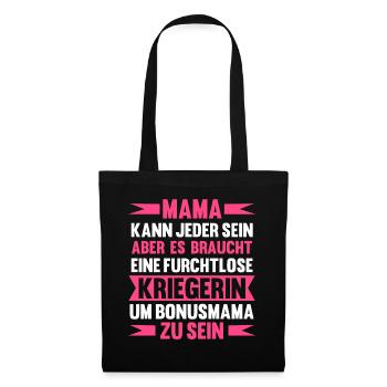 Bonusmama Stiefmama Stiefmutter - Stoffbeutel - Schwarz - Vorne