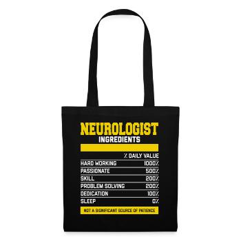 Awesome Neurologist Ingredients Tee Shirt - Tote Bag - black - Front