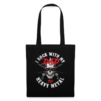 Heavy Metal Papa Son Daughter Kids - Tote Bag - black - Front