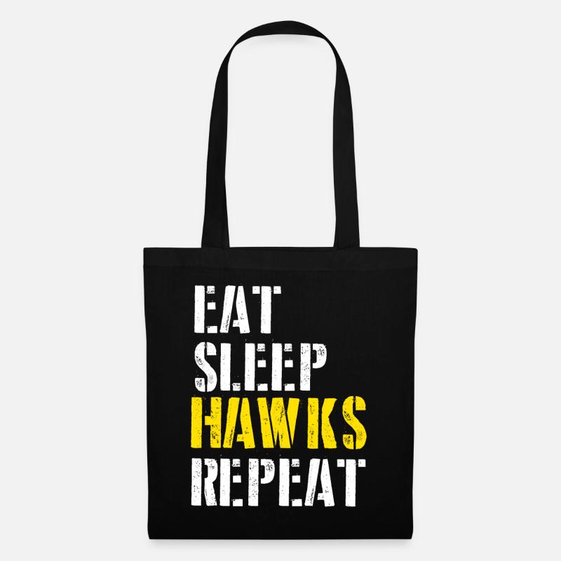 eat sleep hawks repeat for men - Stoffbeutel - Schwarz