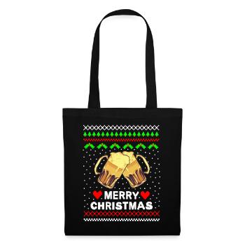 Ugly Christmas sweater ugly christmas beer - Tote Bag - black - Front