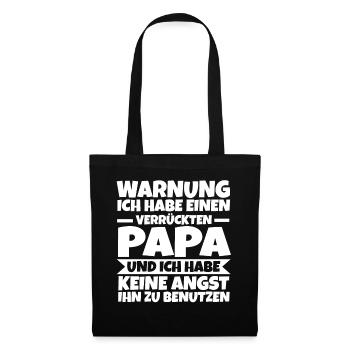 Verrückter Papa - Stoffbeutel - Schwarz - Vorne