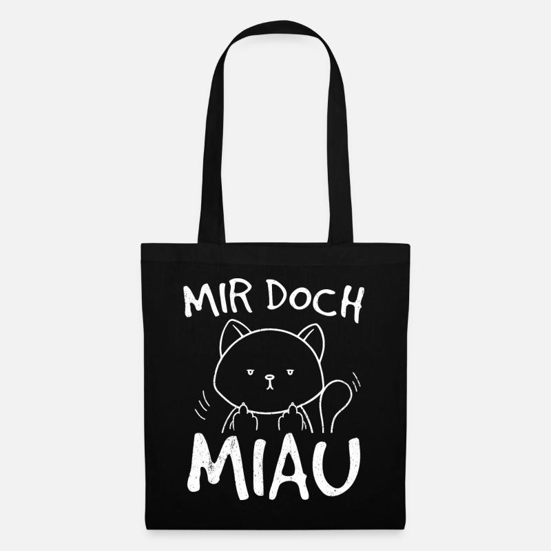 Mir Doch Miau - Katze Katzenlady Katzenbesitzer Kä - Stoffbeutel - Schwarz