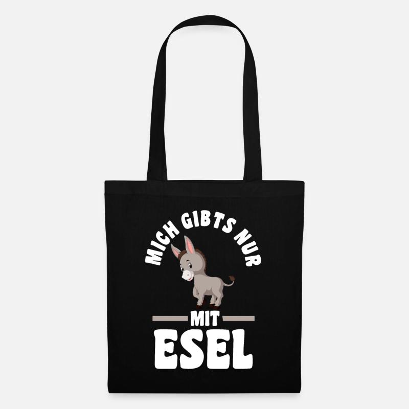 Mich gibt’s nur mit Esel - Stoffbeutel - Schwarz