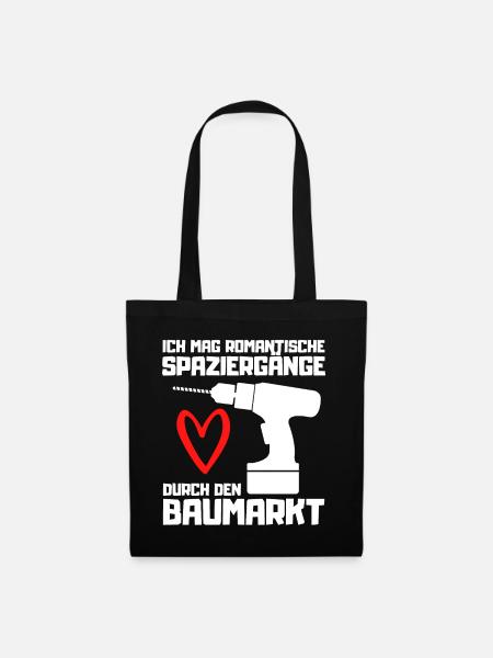 Baumarkt Vater Handwerker Werkzeug Bauherr Spruch - Stoffbeutel - Schwarz