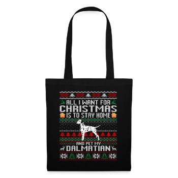Hässlicher Weihnachtspullover Alles was ich zu Weihnachten will - Stoffbeutel - Schwarz - Vorne