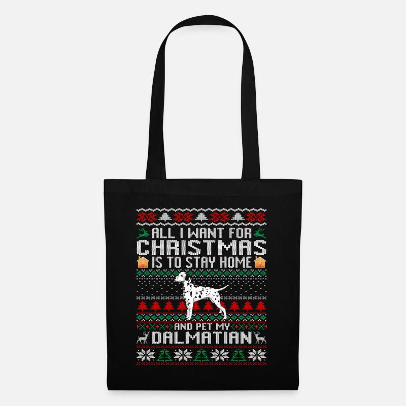Hässlicher Weihnachtspullover Alles was ich zu Weihnachten will - Stoffbeutel - Schwarz