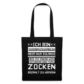 Basketball Gaming Gamer Basketballer Geschenkidee - Stoffbeutel - Schwarz - Vorne