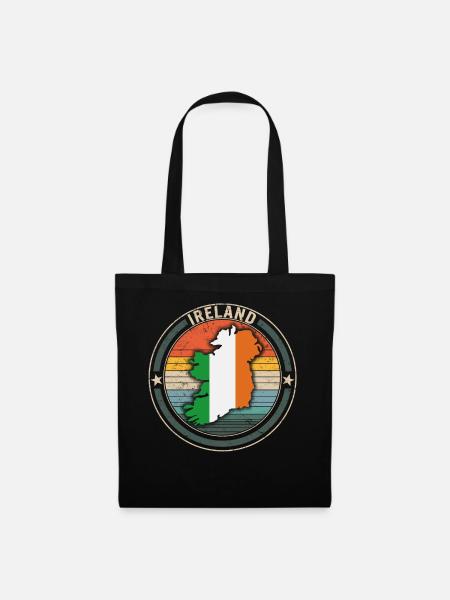 Irland Flagge Shirt, Irland Geschenk, Irish Pride, - Stoffbeutel - Schwarz