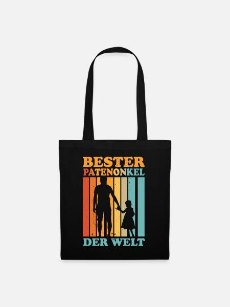 Bester Patenonkel der Welt - Stoffbeutel - Schwarz