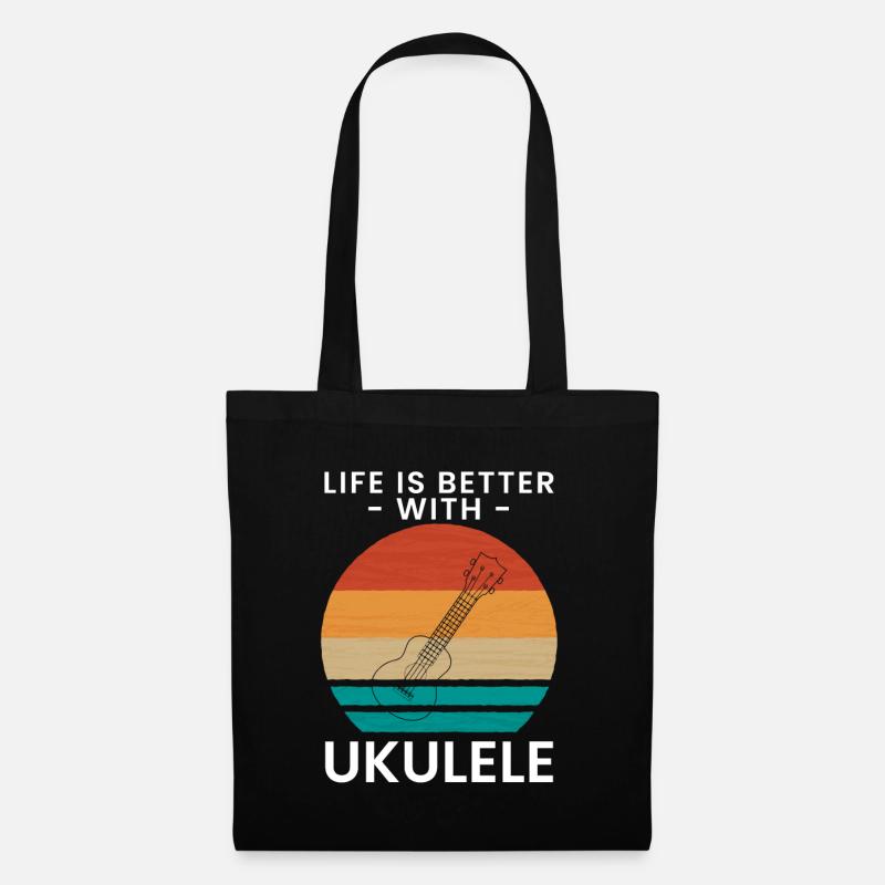 Life Is Better With Ukulele - Stoffbeutel - Schwarz