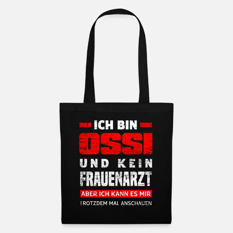 Ossi Ostdeutscher Lustige Spruch - Stoffbeutel - Schwarz