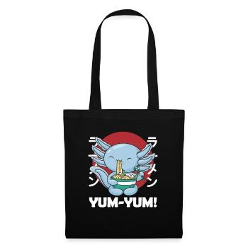 Japonais Axolotl Ramen kawaii Nouilles Axolotls - Sac en tissu - noir - Devant