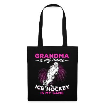 Eishockey Grandma is my Name Ice Hockey Is My Game - Stoffbeutel - Schwarz - Vorne