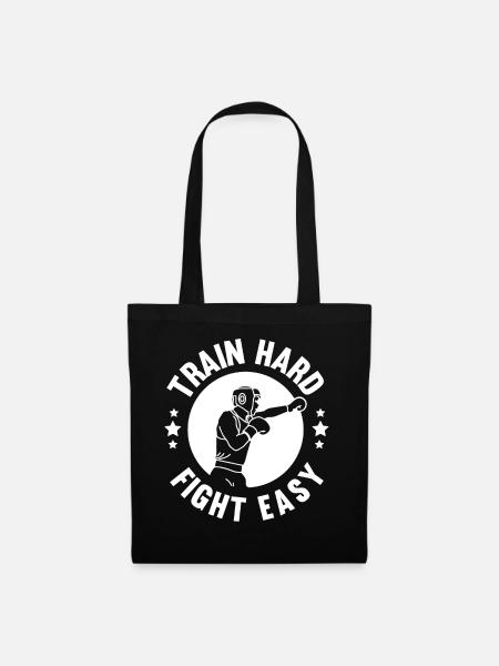 Train Hard Fight Easy Boxen - Stoffbeutel - Schwarz