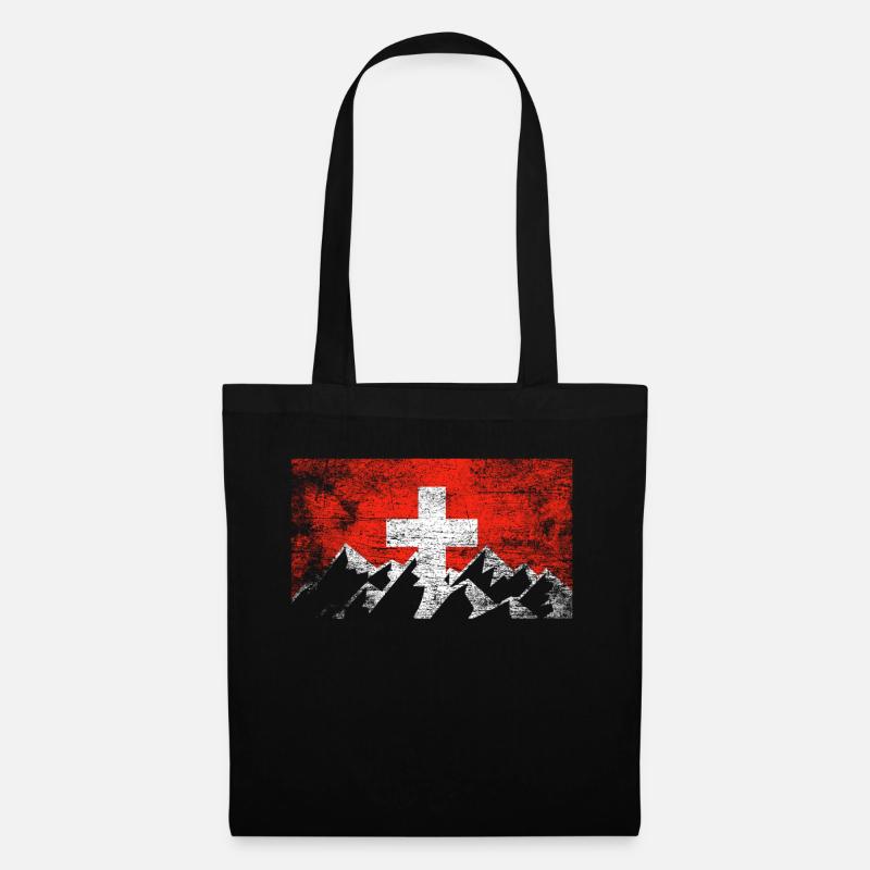 Schweiz Berge - Stoffbeutel - Schwarz
