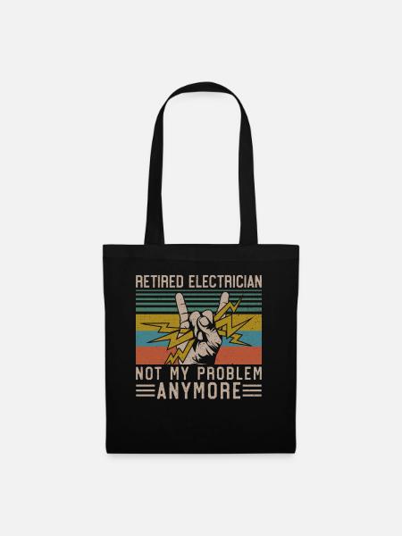 Electrician Retired Retirement - Stoffbeutel - Schwarz