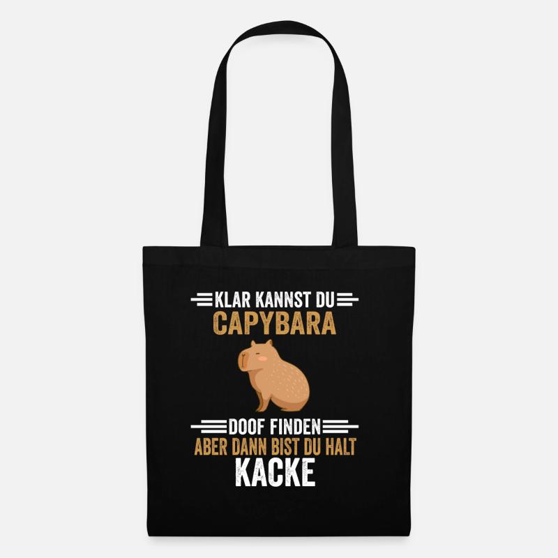 Capybara Zootier - Stoffbeutel - Schwarz