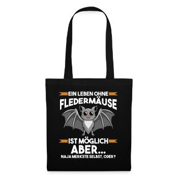 Fledermaus - Stoffbeutel - Schwarz - Vorne