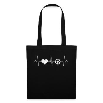 Battement de cœur de football - Sac en tissu - noir - Devant