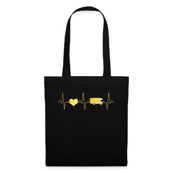 Camping camping-car Heartbeat - Sac en tissu - noir - Devant