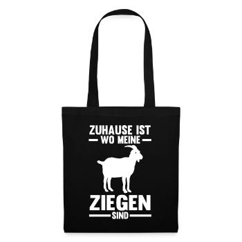 Zuhause ist wo meine Ziegen sind - Stoffbeutel - Schwarz - Vorne