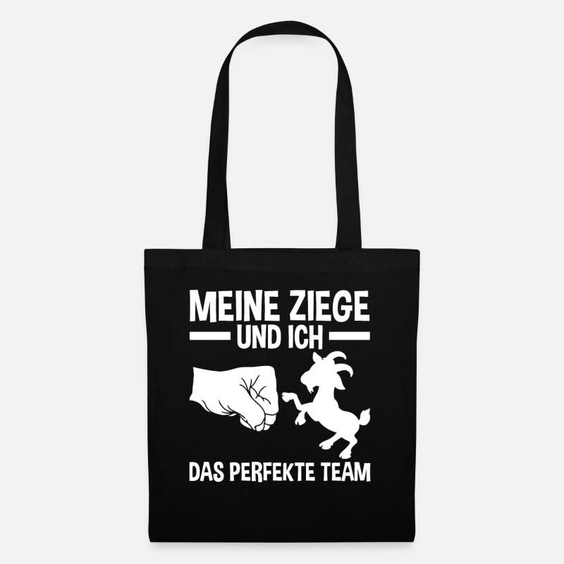 Landwirt Bauer Ziege Ziegen - Stoffbeutel - Schwarz