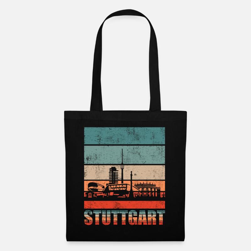 Stuttgart Skyline Geschenkidee - Stoffbeutel - Schwarz