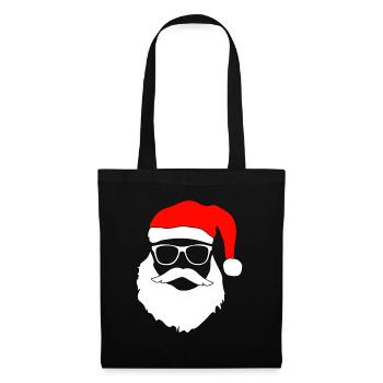 Cool Santa wears Sunglasses at Night Nikolaus XMAS - Stoffbeutel - Schwarz - Vorne