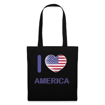 I love America USA flag, my home, my - Tote Bag - black - Front