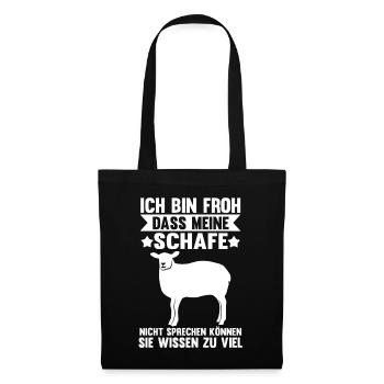 Schafe Flüsterer Schaf Bauer Landwirt Schäfer - Stoffbeutel - Schwarz - Vorne