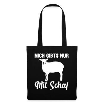 Mich gibt’s nur mit Schaf - Stoffbeutel - Schwarz - Vorne