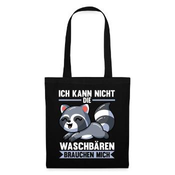 Waschbären Waschbär - Stoffbeutel - Schwarz - Vorne