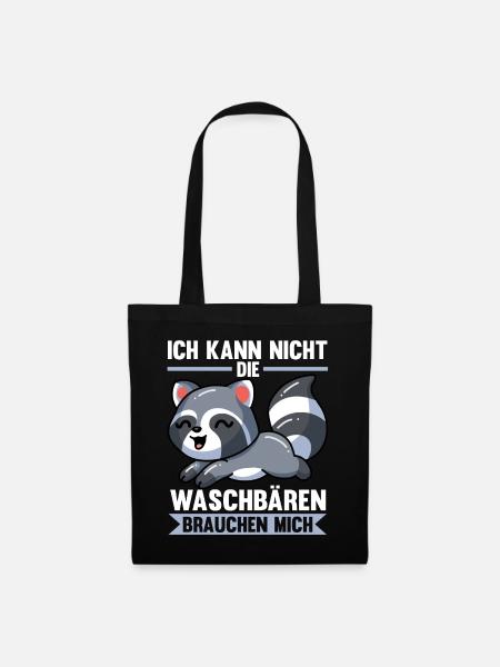 Waschbären Waschbär - Stoffbeutel - Schwarz