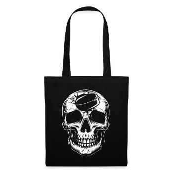 Hockey sur glace Skull Puck Hockey Joueur de hockey sur glace - Sac en tissu - noir - Devant