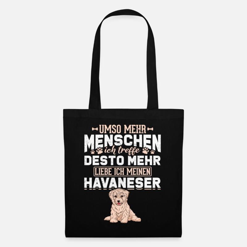 Havaneser Spruch - Stoffbeutel - Schwarz