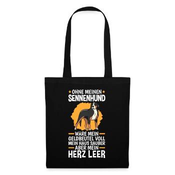 Sennenhund Herz leer Schweizer Sennenhund - Stoffbeutel - Schwarz - Vorne