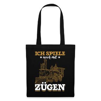 Züge Lok Zug - Stoffbeutel - Schwarz - Vorne