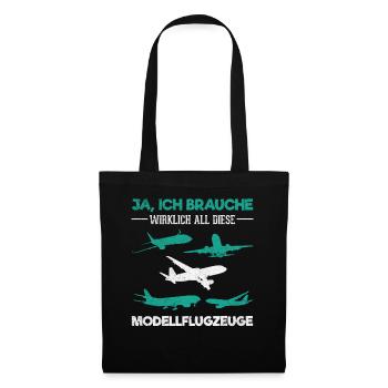 Modellbau Modellflugzeug - Stoffbeutel - Schwarz - Vorne