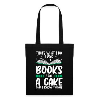 C'est drôle c'est ce que je fais Je lis des livres Je mange des gâteaux - Sac en tissu - noir - Devant