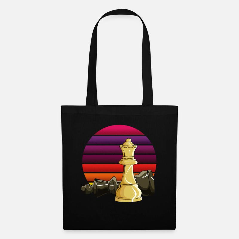 Échecs Échecs Échecs Checkmate Pièces d’échecs Roi - Sac en tissu - noir